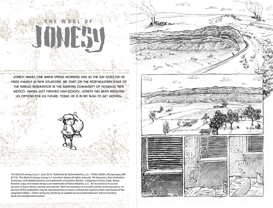 The Wool of Jonesy interior front cover and page 1